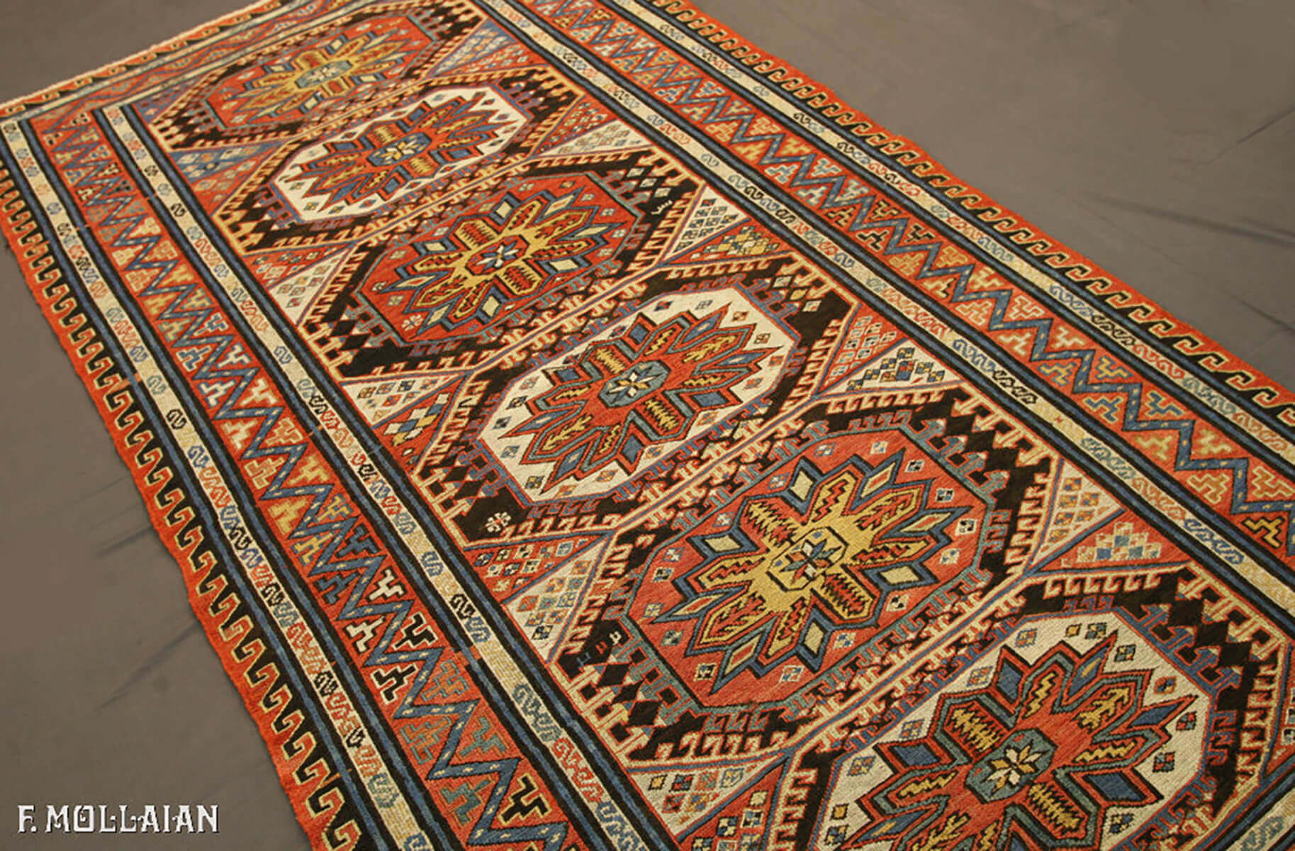 Geometric design Caucasian Kilim Sumak (215x116 cm)